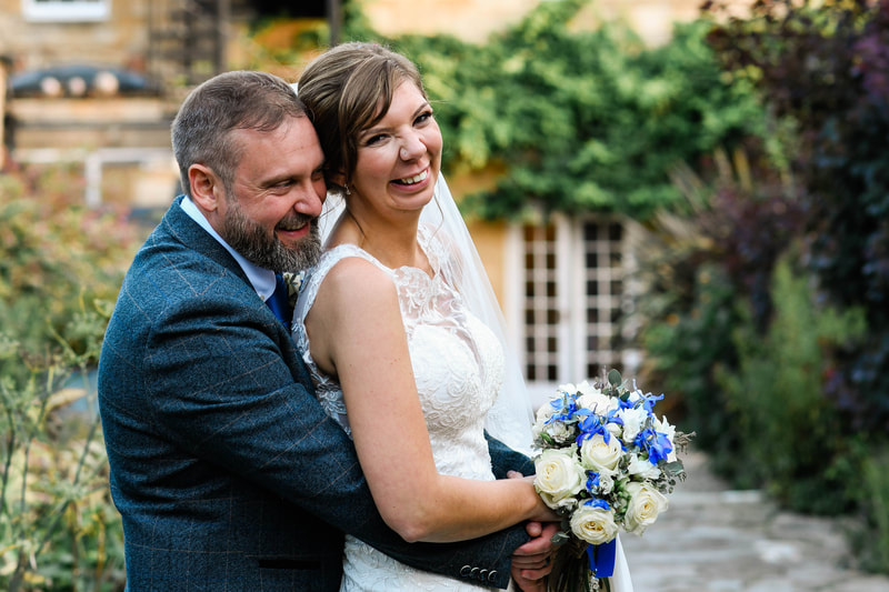 Bride and groom portrait Cotswold hotel and spa