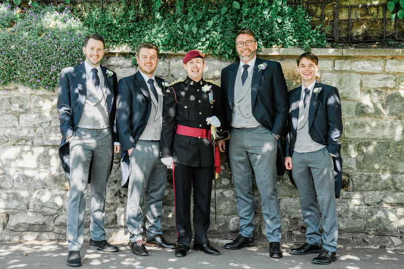 Cubbington church wedding, groomsmen photo