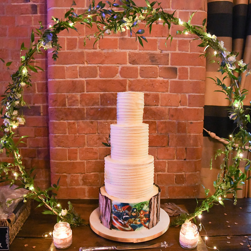 Wedding cake with hidden panel